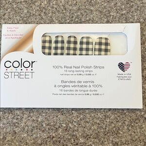 Color Street Black & Cream Plaid Nail Polish Strips